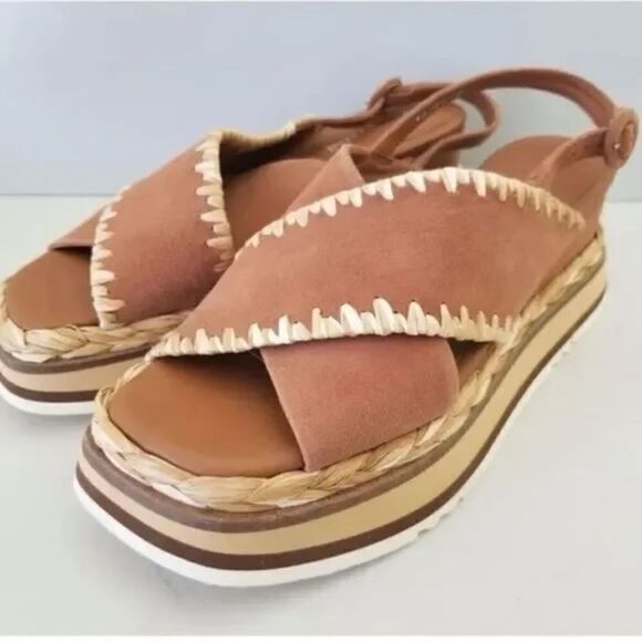 Anthropologie Bruno Premi Cross-Strap Platform Sandals US 8 - Picture 1 of 8